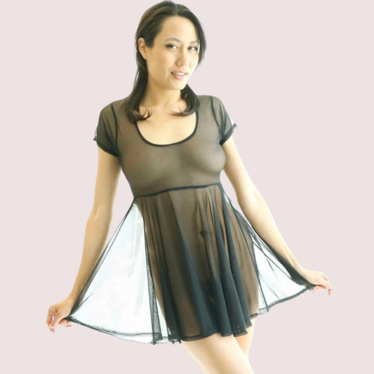 Twilight Glam Mesh Skater Dress Plus Size