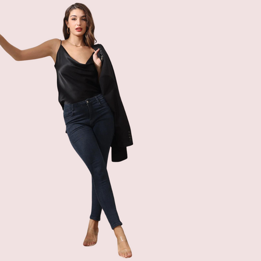 eclat Satine Cowl Neck Silk Satin Camisole