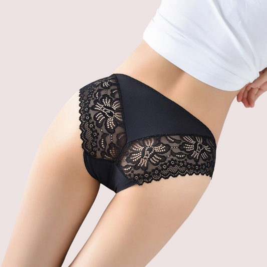 Crimson Elegance Lace Low-Waist Underwear