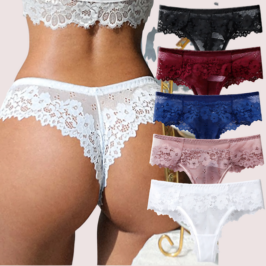 Beautiful Low Waist Thong Panties Pack (of 5)