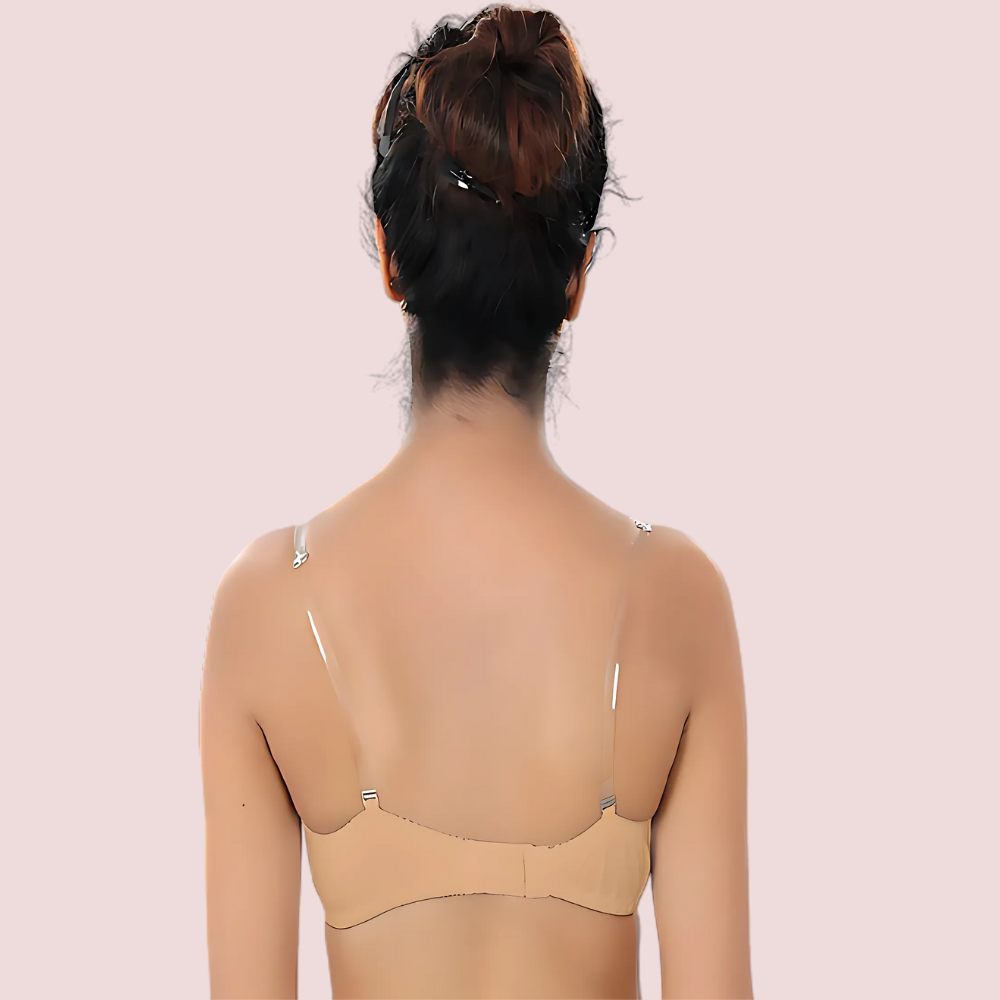 Cool Creamy Transparent Strap Bra(Pk Of 2)