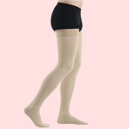 SoftSheer Thigh-High Stockings Duo (White + Nude) - Pack of 2
