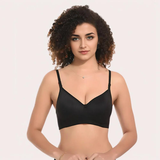 Velvet Touch Black Lightly Padded Bra