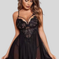 French Daina Black Lace Babydoll Nightwear