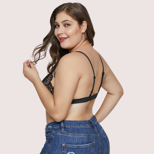 Ã‰lÃ©gance Sensuelle Plus Size Strappy Lace Bralette