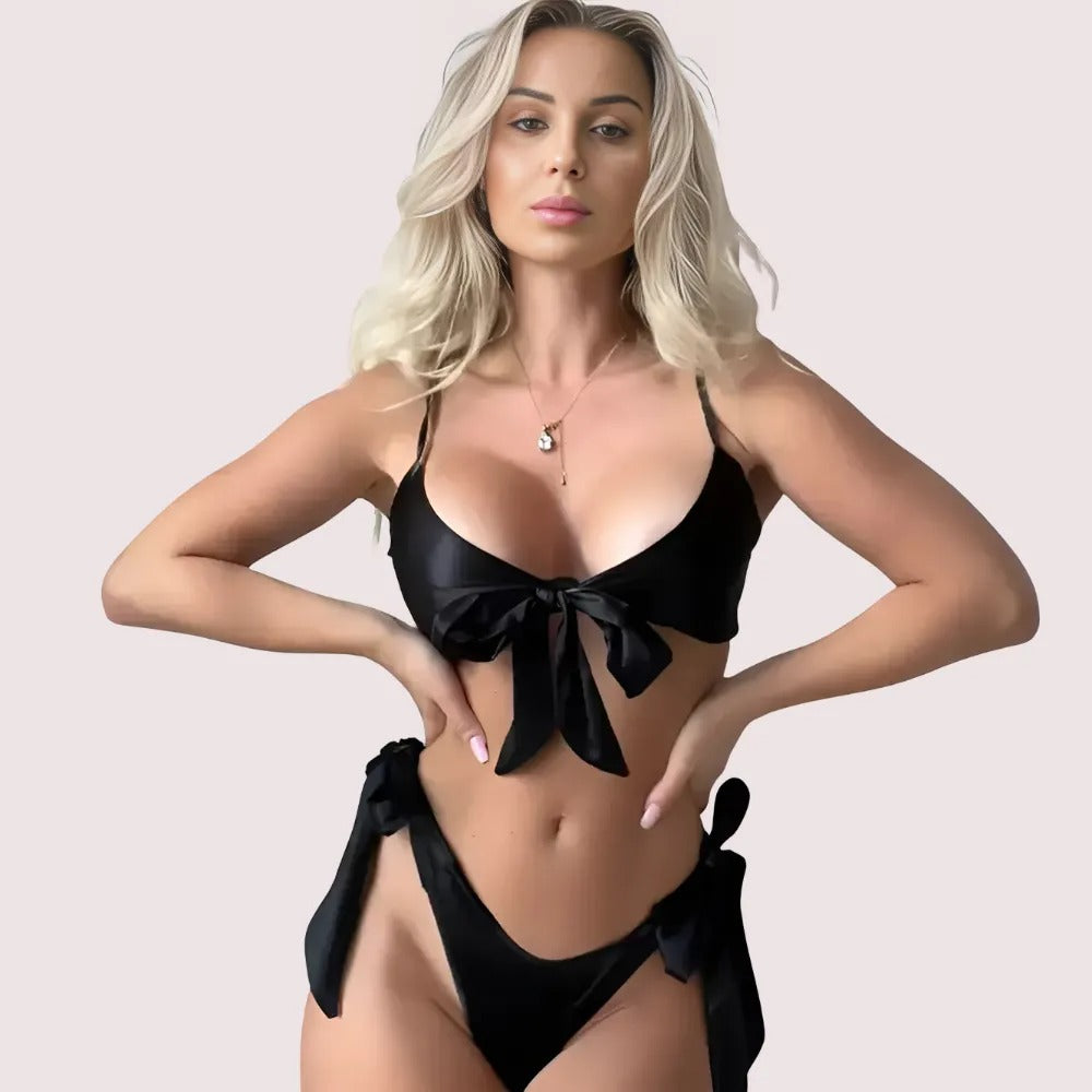Midnight Satin Seduction Set