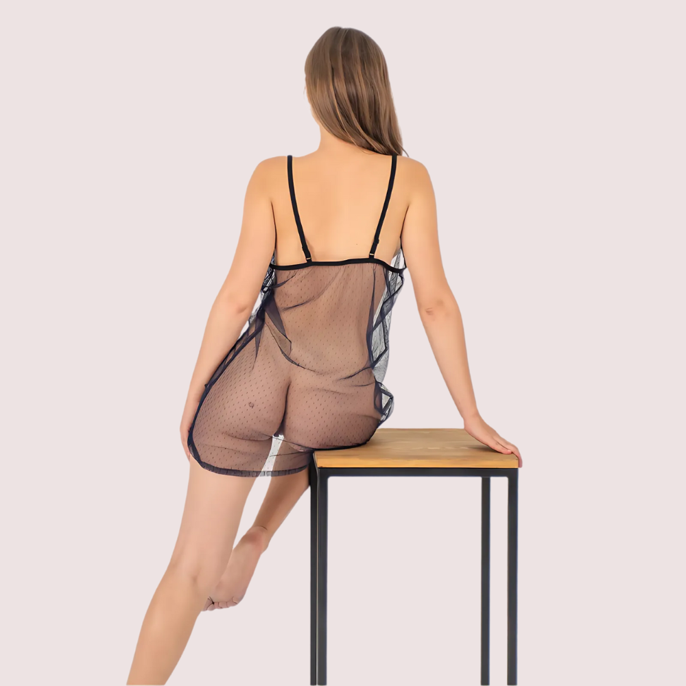 Midnight Allure Sheer Babydoll Plus Size