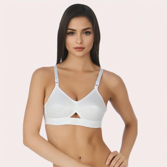 Amou White Cotton Bra 2-Pack Soft, Breathable & Wireless Comfort