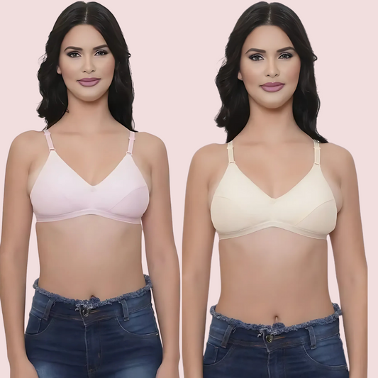 Breezy Comfort 2-Pack Cotton Summer Bra Assorted Colors