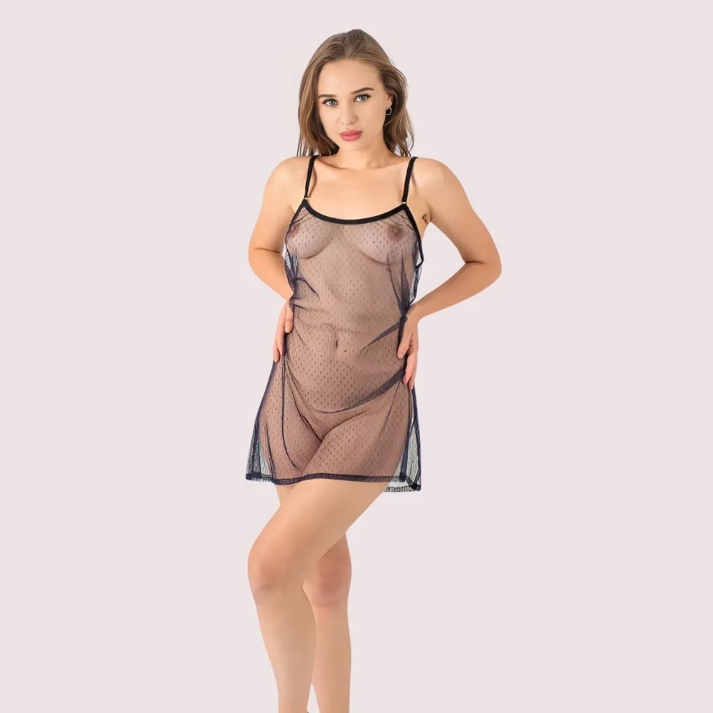 Midnight Allure Sheer Babydoll Plus Size