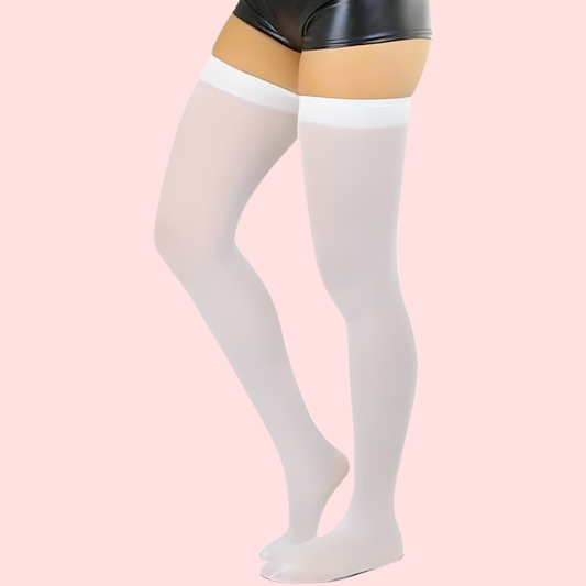 SoftSheer Thigh-High Stockings Duo (White + Nude) - Pack of 2