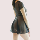 Twilight Glam Mesh Skater Dress Plus Size