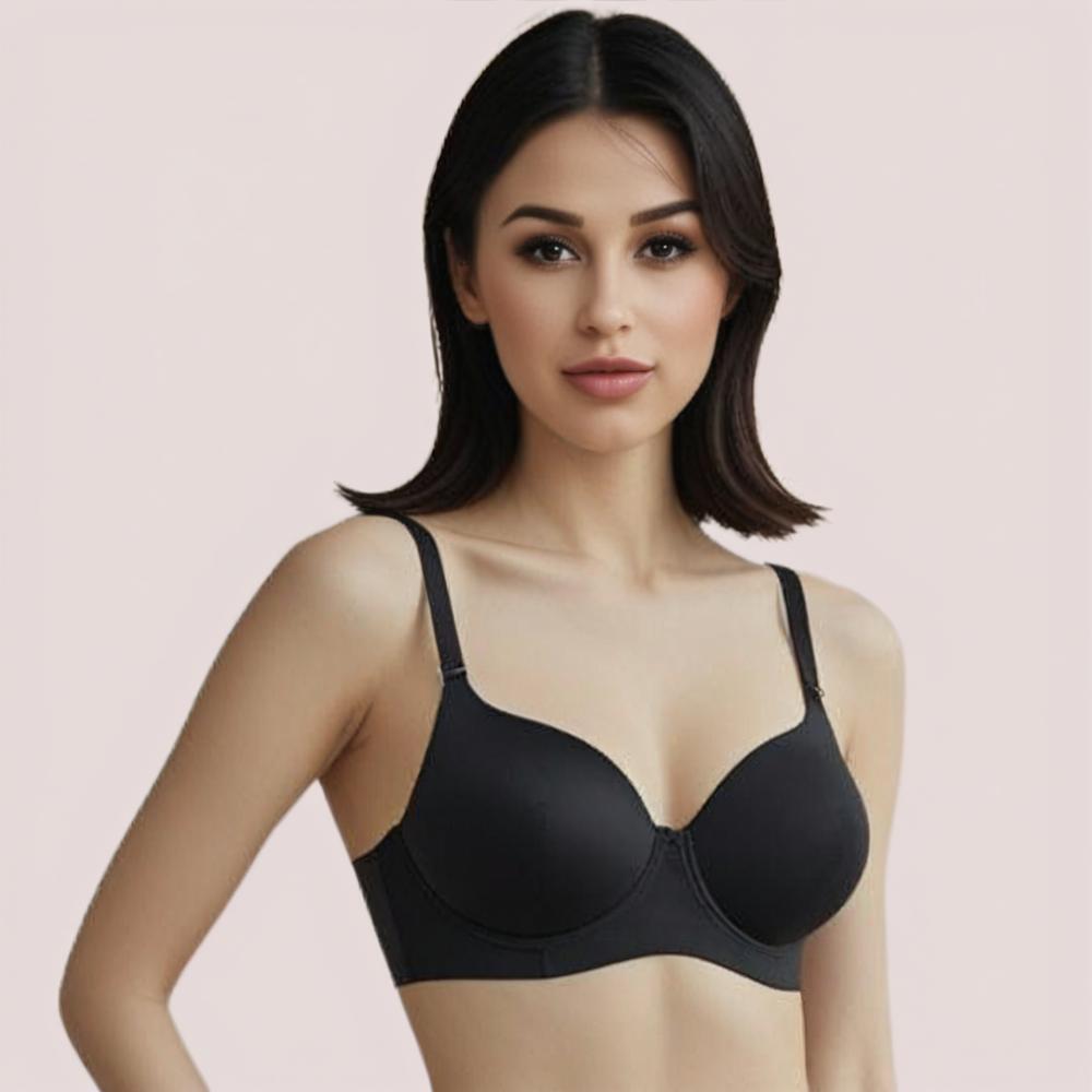 Midnight Lift â€“ Black Padded Non-Wired Push-Up Bra