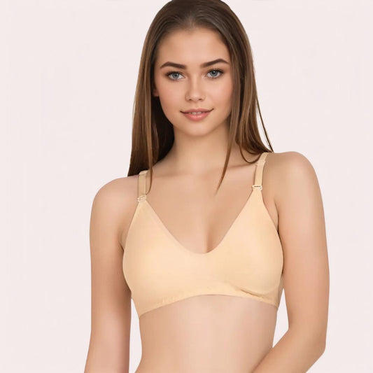 Vanilla Veil Summer-Ready Beige Cotton Bra