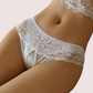 very sexy white Floral Lace Crotchless panty
