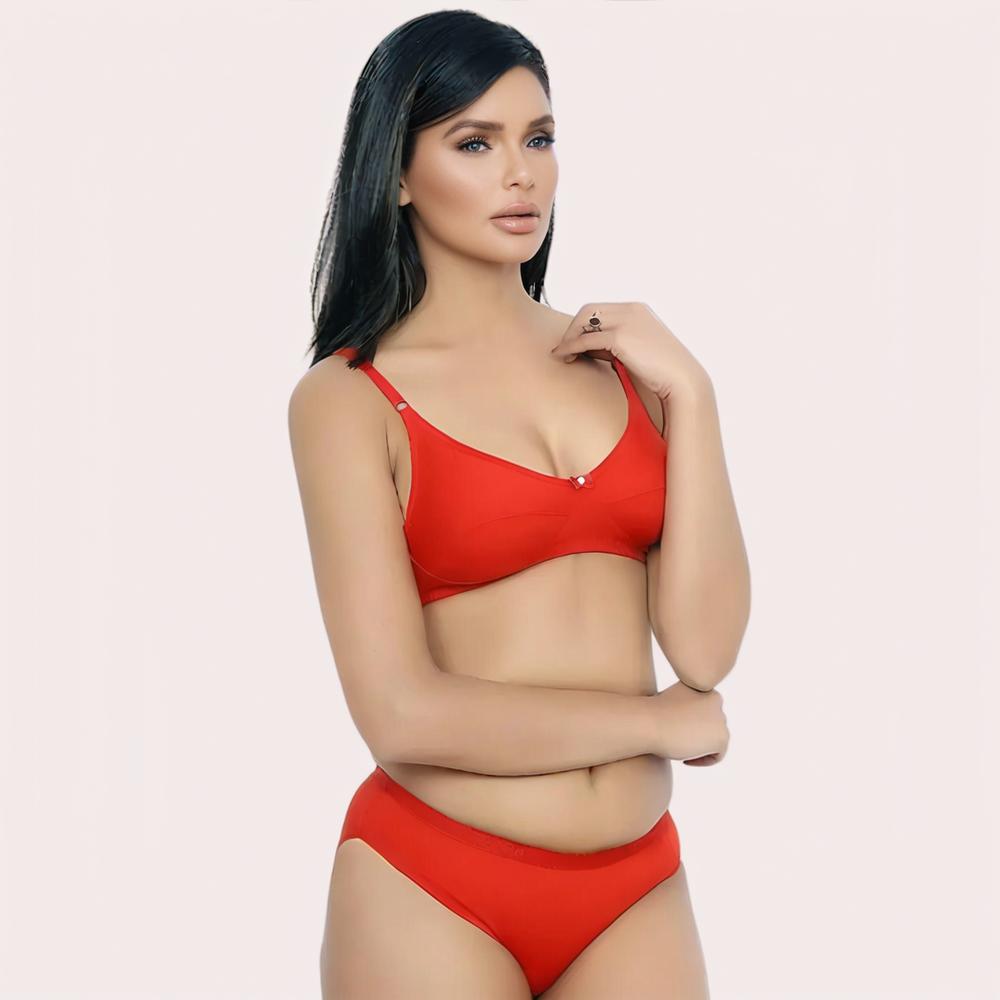 FD Organic Cotton Bra Set Red | Soft, Skin-Friendly & All-Day Comfort