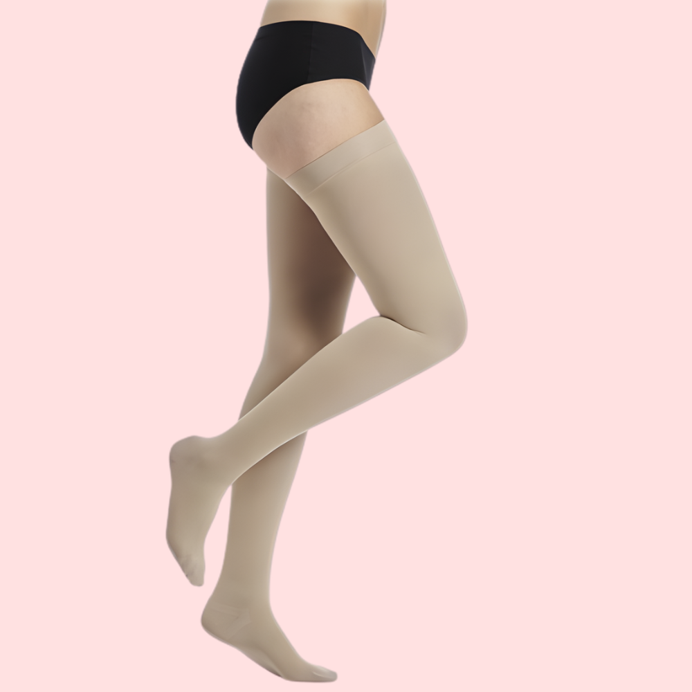 SoftSheer Thigh-High Stockings Duo (White + Nude) - Pack of 2
