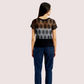 Stylish Black Sheer Floral Lace Top for Women