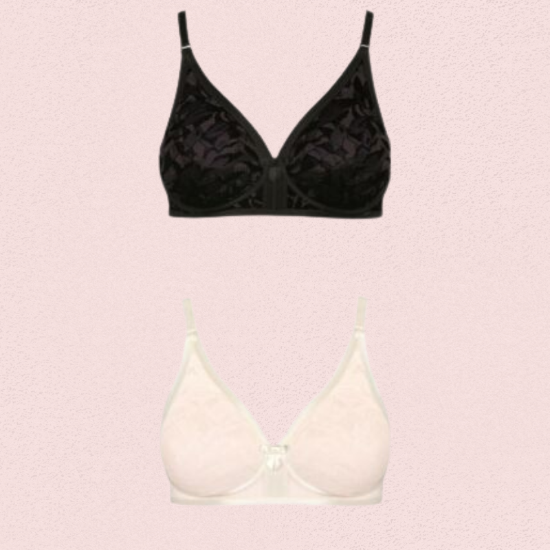 Womenâ€™s Wire-Free Cotton Bra (Set of 2)