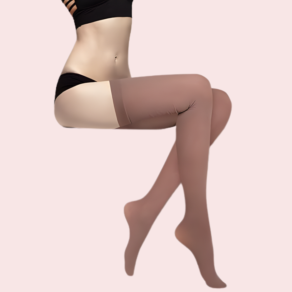 Soft Sheer Thigh-High Stockings - Pack of 2 (Brown & Grey Combo)
