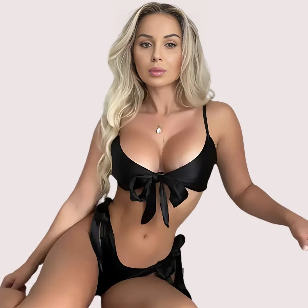 Midnight Satin Seduction Set