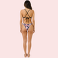 Pink Snake Print Bikini Bottom High-Cut Swimwear Separate (Bottom Only)