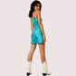 Flirty Silk Slip Aqua Blue Dress
