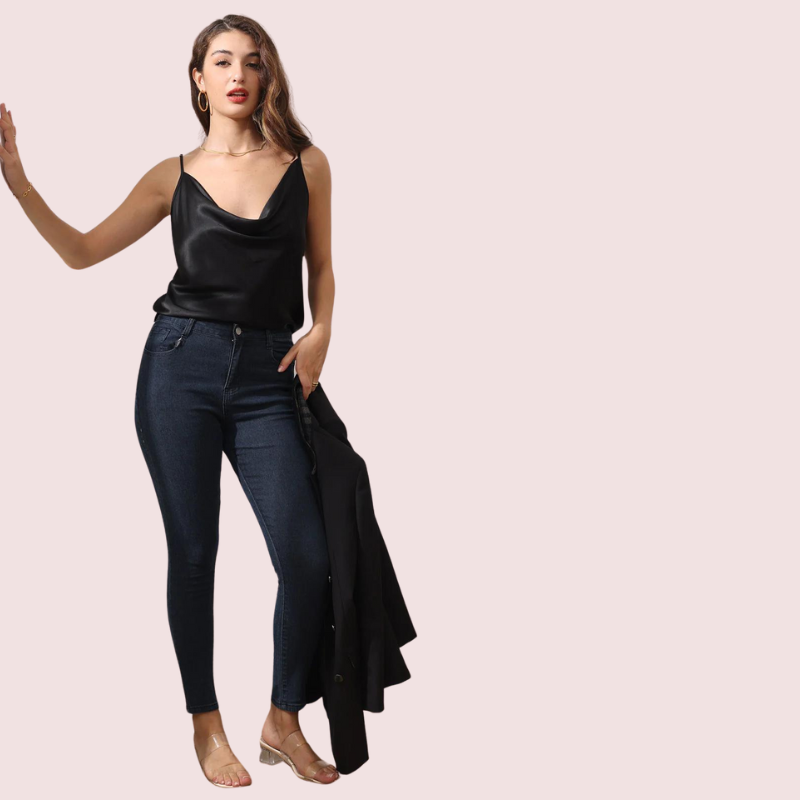 eclat Satine Cowl Neck Silk Satin Camisole