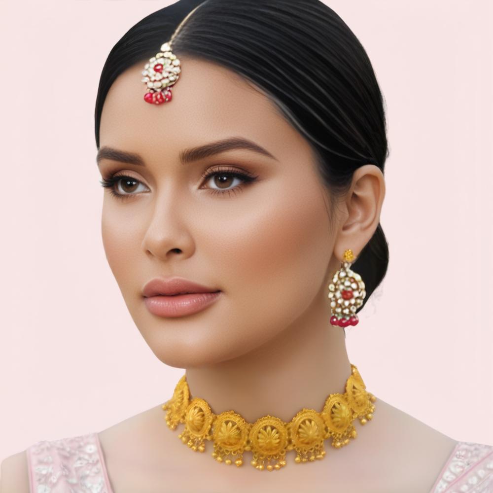Royal Heritage Gold-Tone Temple Choker Necklace