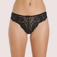 Female Black Floral Transparent Lace High Waist Thong