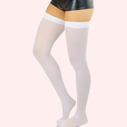 Classic Opaque Thigh-High Stockings Pack of 2 - Black & White Stay-Up Hosiery