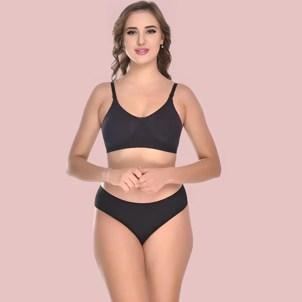 Soft Ease Cotton Comfort Bra & Panty Set (2-Pack)