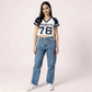 "Brooklyn 76" Varsity Crop Top Navy & White