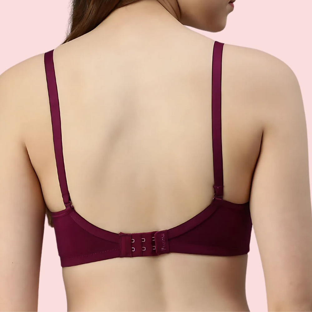 Burgundy Bloom â€“ Maroon Padded Bra (2-Pack )