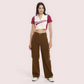 "Campus Cool" Zip Polo Crop Top Maroon & White