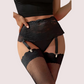 French Daina Elegance Black Garter Belt
