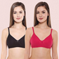 Womenâ€™s Cotton Non-Padded Seamless Bra Set (Pack of 2)