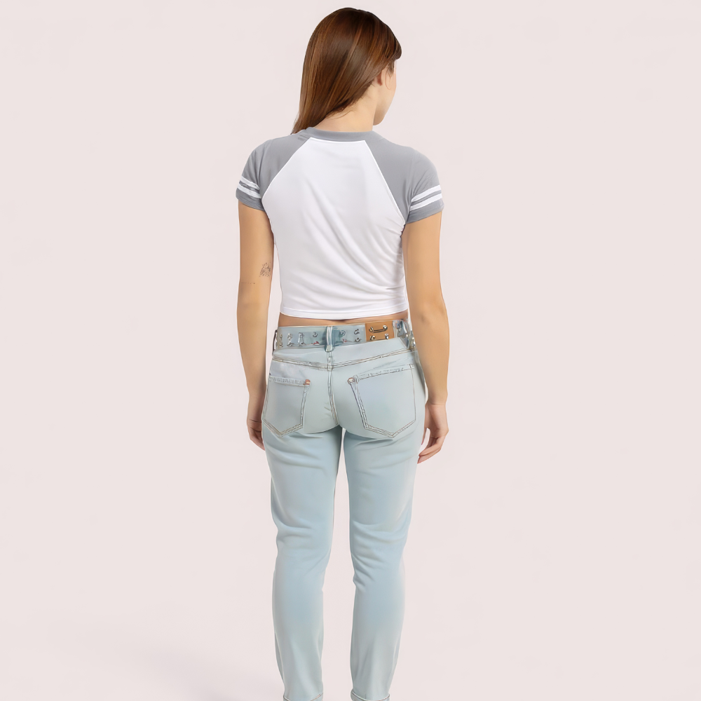 Women's Brooklyn '76 Graphic Crop Top Sporty V-Neck Tee