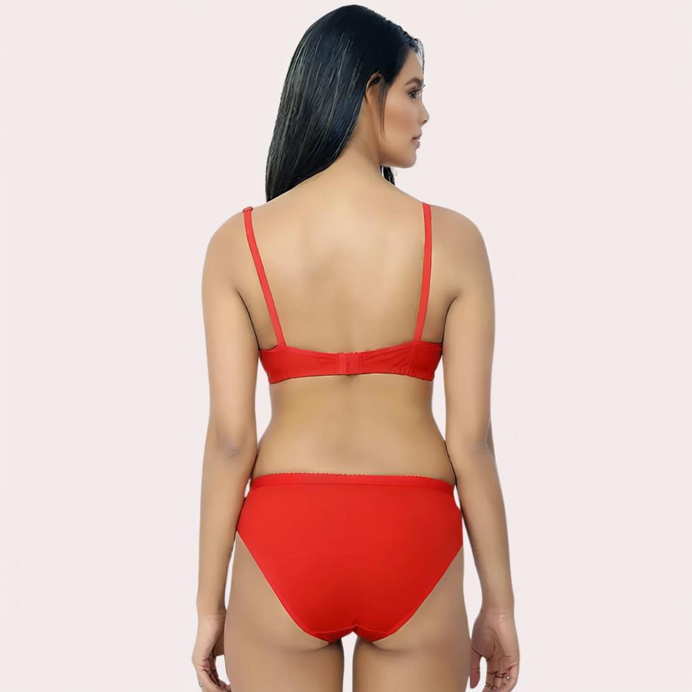 FD Organic Cotton Bra Set Red | Soft, Skin-Friendly & All-Day Comfort