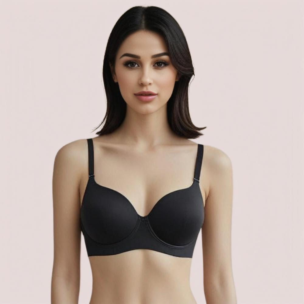 Midnight Lift â€“ Black Padded Non-Wired Push-Up Bra