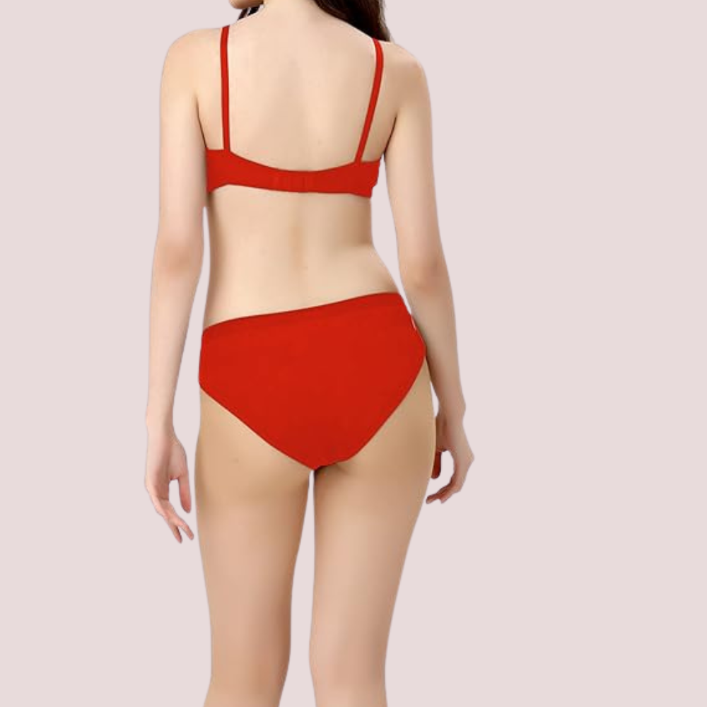 Cherry Hug Red Cotton Bra & Panty Set