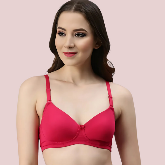 Passion Plunge â€“ Red Seamless Padded Bra
